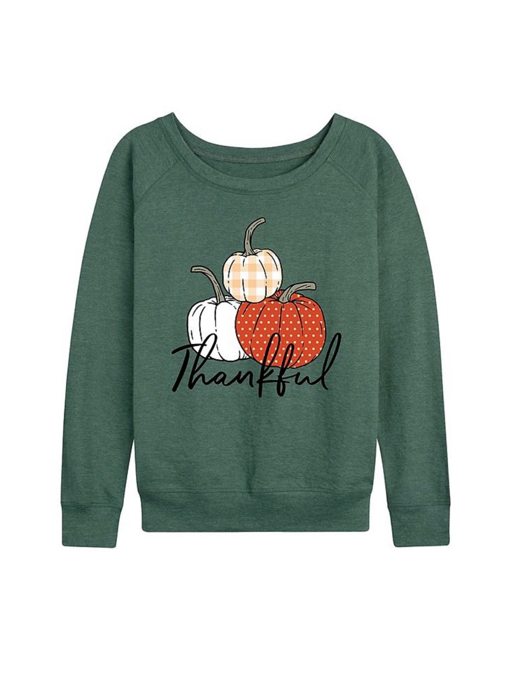 Women's Thankful Pumpkins French Terry Long Sleeve Tee NWOT Size Large